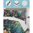 thumbnail image 4 of Mushroom Full Size Down Alternative Comforter, Lightweight Comforter Quilt Bedding Set with Pillow Shams Dream Forest Botanical Floral Plant All Seasons Bed Comforter Duvet Insert 78"x90", 4 of 7