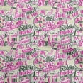 thumbnail image 1 of oneOone Rayon Pink Fabric Writing Text Fabric For Sewing Printed Craft Fabric By The Yard 56 Inch Wide, 1 of 4