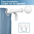 thumbnail image 5 of Urbanest Steel Ball Cast Iron Single Curtain Rod – Heavy-Duty Cast Iron Drapery Hardware with Decorative Finials, Elegant Designer Window Treatment Rod, 5/8", 28" to 48", Glossy White, 5 of 6
