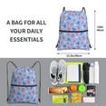 thumbnail image 3 of Wukai Strawberry And Flowers Waterproof Drawstring Backpack with Zipper Pocket,Large Foldable Gym Bag for Women and Men, Perfect for Sports, Yoga, and Travel, 3 of 8