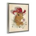 thumbnail image 4 of Stupell Industries Cow with Red Cowboy Hat Animals Painting Gray Floater Framed Canvas Art Print Wall Art, 17 x 21, 4 of 10