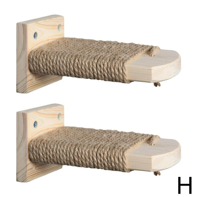 Wall Mounted Cats Climbing Shelf Wood Step Stairway Sisal Scratching Pet Tree Jumping Perch Platform Perch Wall Pets Inside Steps Ladder Wall cage, Step Pets cage, Perch Wall Inside Inside Cli