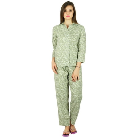

Bimba Womens Cotton Night Wear Printed Pajama Set Full Sleeve Shirt with Pyjama