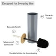 thumbnail image 6 of Gray Metal Toilet Brush and Holder Set With Bamboo Lid, 6 of 8
