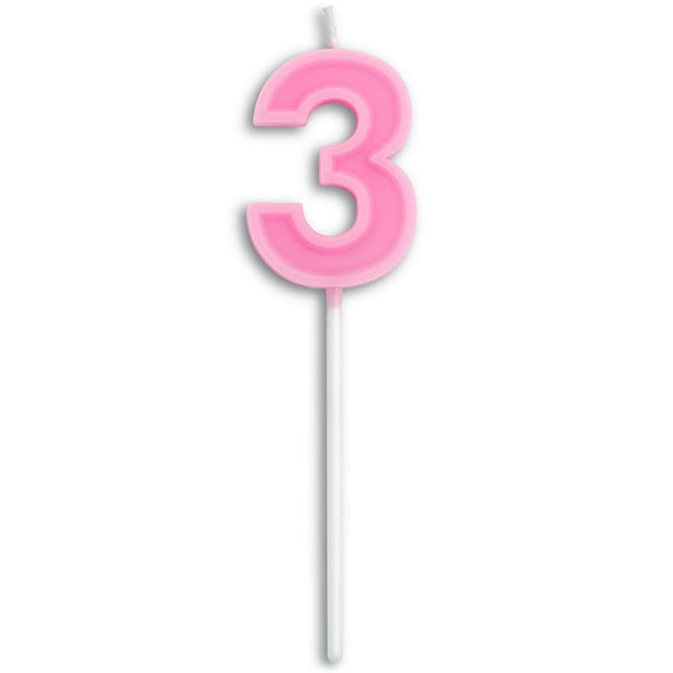 Dobmit Birthday Candle Numbers Cute Pink Happy Birthday Candle Number 3 Walmart Com Walmart Com