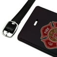 thumbnail image 2 of Graphics and More Firefighter Fire Rescue Maltese Cross Rectangle Leather Luggage Card Suitcase Carry-On ID Tag, 2 of 5