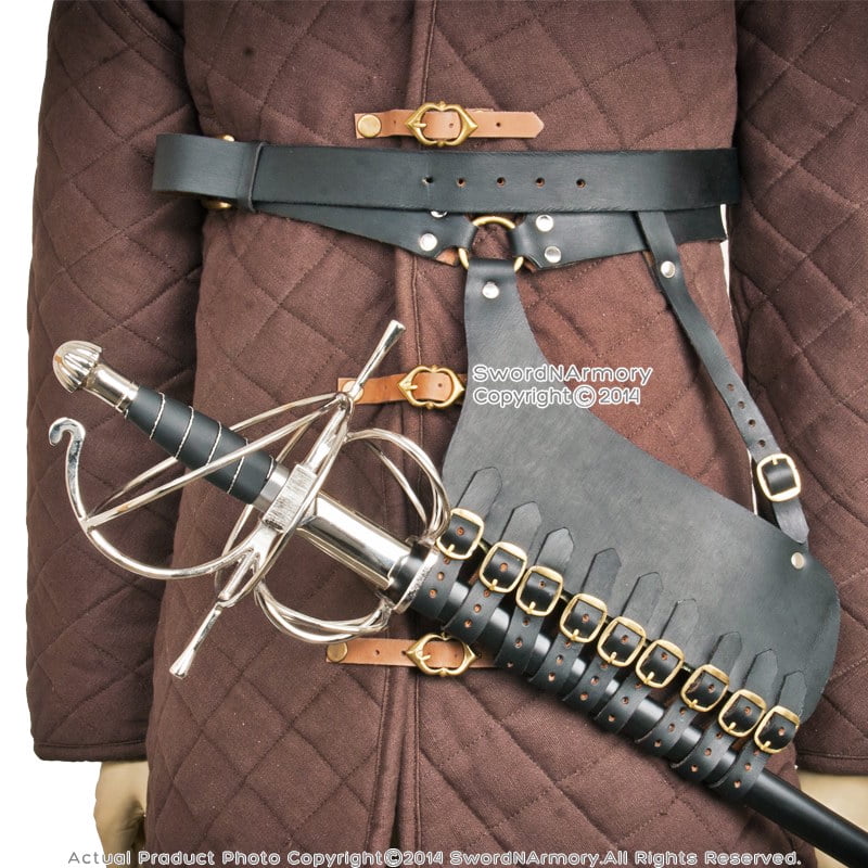 PU Leather Medieval Rapier Sword Belt 