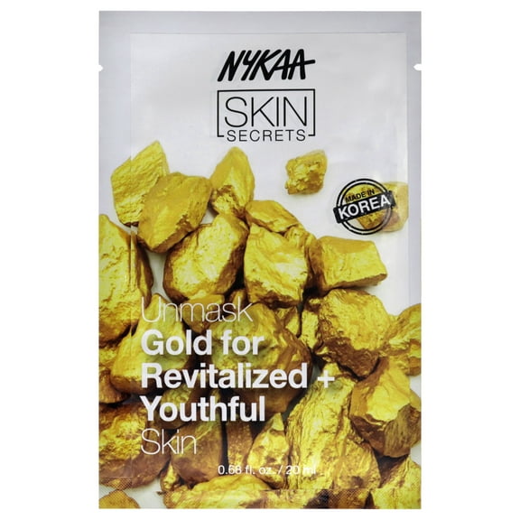 Nykaa Naturals Skin Secrets Bubble Sheet Mask, Gold, 0.67 oz