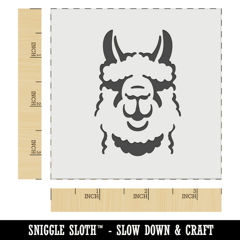 Fluffy Wooly Llama Head DIY Cookie Wall Craft Stencil - 3.5 Inch 