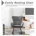 thumbnail image 2 of Ucloveria Small Rocking Accent Chair, Uplostered Glider Rocker Armchair for Baby Nursery, Comfy Side Chair for Living Room, Bedroom (Gray), 2 of 7
