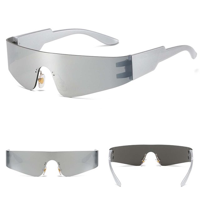 Unisex Rimless Punk Style Sunglasses with Tile Design for Colorful Fashion Eye and Modern Minimalist Eyewear