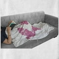 thumbnail image 6 of Floral World Map Soft Flannel Fleece Throw Blanket, Earth Surface Spring Season Flower Garden Motivation Freshness Geography, Cozy Plush for Indoor and Outdoor Use, 70" x 90", Hot Pink, by Ambesonne, 6 of 6