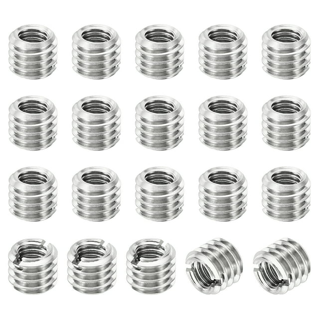 Unique Bargains Adaptateurs de Filetage Manchon Réducteur Écrou 20 Pcs M6x1 Mâle à M4x0.7 Femelle Réparation Insert Écrou 5mm