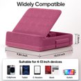 thumbnail image 3 of KDD Tablet Pillow Stand, iPad Tablet Stand with Storage, Foldable Adjustable Holder for Desk Bed Couch and Lap, Purple, 3 of 9