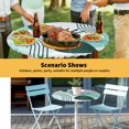 thumbnail image 6 of Elastic Fitted Round Tablecloth, Boho Geometric Waterproof Stretch Table Cover for 36"-44" Tables, Aqua Ethnic Abstract Stripes Leaves Washable Outdoor Tablecloths for Patio, Picnic, Camping, 6 of 9
