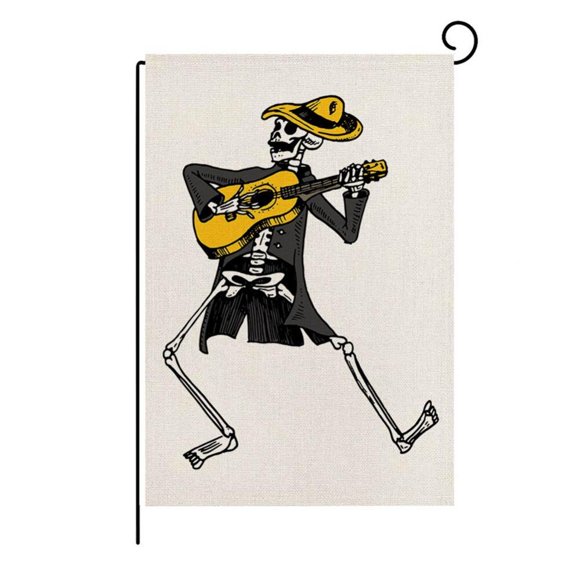Halloween Garden Flag Trick Or Treat Flag Funny Horrible Human Skeleton Pattern Home Halloween Party Garden Decor Style 2