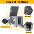 thumbnail image 3 of Coziwow Rabbit Hutch Cat House for Small Animal Wooden 20”x 16”x 17”, Grey, 3 of 7