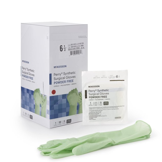 Guantes quirúrgicos McKesson Perry, talla 6.5, 200 pares, verdes