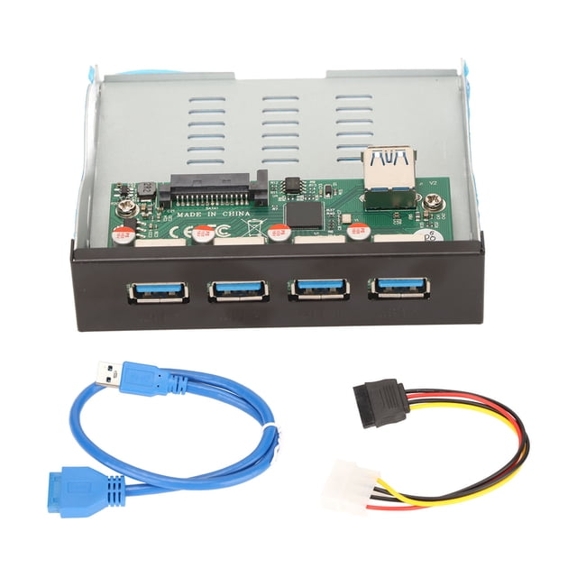 Hub USB 3.1 de panel frontal de 3,25 pulgadas, 10 Gbps, 4 puertos de bajada y 1 puerto de enlace ascendente, concentrador de acoplamiento de panel frontal para computadora de escritorio para oficina