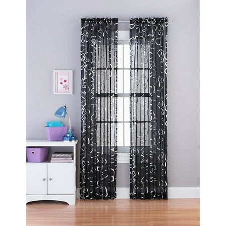 Your Zone Foil Floral 84" Tailored Panel