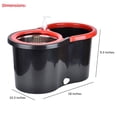 thumbnail image 3 of Spin Mop and Bucket, Stainless Steel Floor Cleaning System with 2 Extra Refills, Microfiber Mop Heads, 58" Extended Handle for Household, Black & Red, 3 of 7
