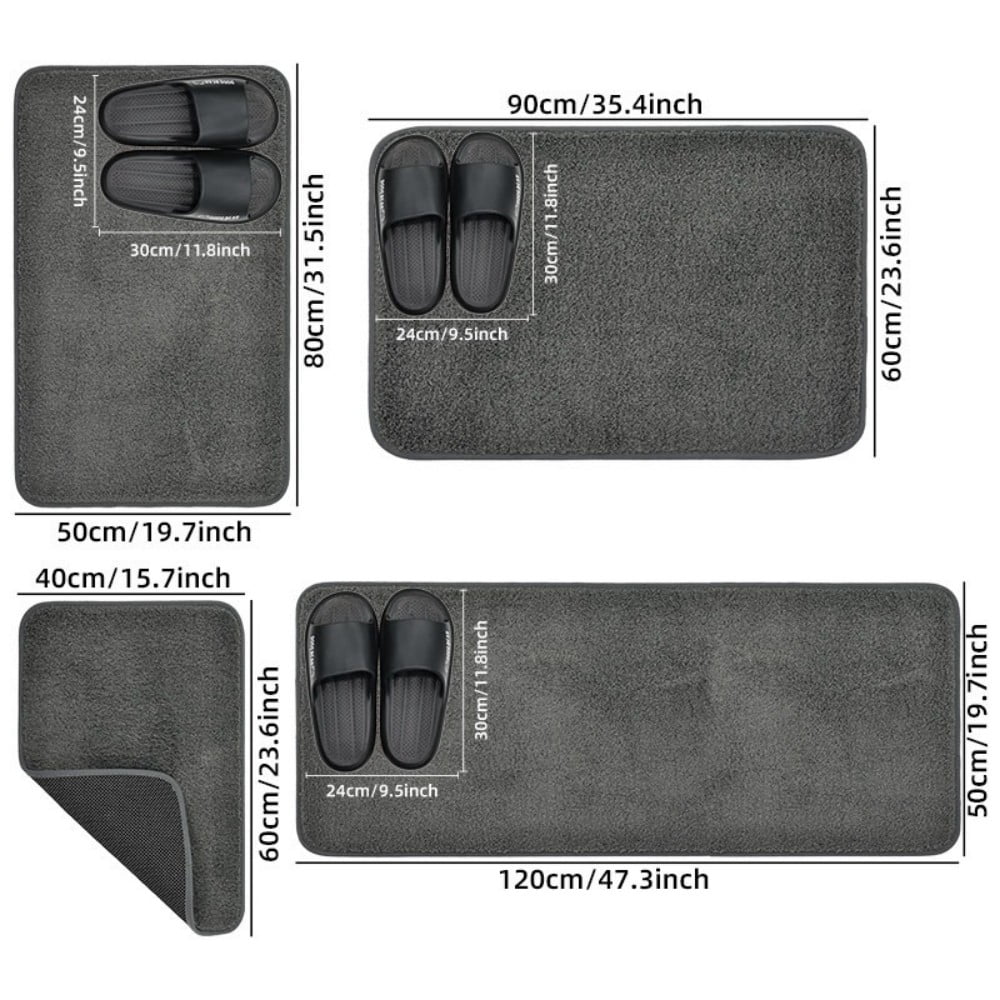 Bathroom Rug, Soft Absorbent Bathroom Mat and Bath Mat, Premium Microfiber Shag Bath Rug Machine Washable Blue,24" x 36"