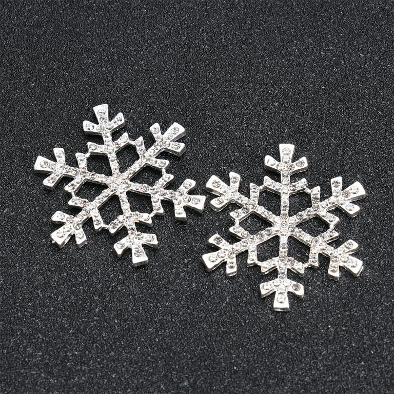 5pcs 40mm SnowFlake Buttons for Scrapbooking Craft Hair Clip Decor (White)  