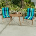 thumbnail image 3 of Jordan Manufacturing 44" x 22" Islip Teal Stripe Teal Stripe Rectangular Outdoor Chair Cushion with Ties and Hanger Loop, 3 of 13