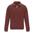 thumbnail image 6 of Miluxas Mens Quarter Zip Pullover Lightweight Sweater Casual Long Sleeve Half Zip Sweatshirt Wine, 6 of 6