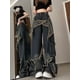 thumbnail image 2 of Pantalones vaqueros de cintura alta ajustados con diseño de estrellas retro americanas Y2K de verano nuevos, pantalones vaqueros holgados de estilo punk hip hop, ropa de calle, 2 of 4