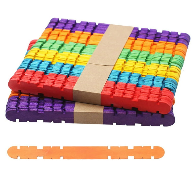 500 Pcs Colorful Popsicle Sticks- Colored Sawtooth Wood Craft