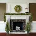 thumbnail image 3 of National Tree Company Pre-Lit Artificial Assortment, 2 Entrance Trees, 1 Wreath, 1 Garland, Green, Warm White Lights, Battery Operated, Timer, Plug In, Indoor or Outdoor Use., 3 of 4