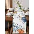 thumbnail image 4 of Thanksgiving Table Runner 120 Inches Long for Dining Table Decor,Blue White Pumpkin Eucalyptus Autumn Burlap Linen Farmhouse Table Runner Coffee Table Runners Dresser Scarf for Kitchen Party Holiday, 4 of 8