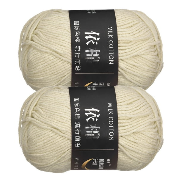 Uxcell Madejas de Hilo Acrílico Suave para Tejer y Crochet para Proyectos de Manualidades Blanco Gris