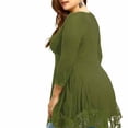 thumbnail image 3 of Vestido corto de empalme de encaje de talla grande para mujer Blusa de manga larga sexy Top informal de trabajo Eigraketly AP1427-04B, 3 of 7