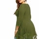 thumbnail image 3 of Vestido corto de empalme de encaje de talla grande para mujer Blusa de manga larga sexy Top informal de trabajo Inevent AP1427-04B, 3 of 7