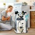 thumbnail image 6 of Heart Lock Pattern Foldable Laundry Hamper 12.6x11x22.7in with Handles for Bathroom Bedroom Storage, 6 of 7