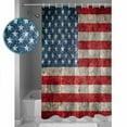 thumbnail image 4 of American Flag Waterproof Fabric Shower Curtain, Vintage Blue Red USA Flag Shower Curtain for Bathroom Curtains Bathtubs Hotel Washable Shower Curtains with 12 Hooks Standard 66x72, 4 of 6