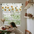 thumbnail image 6 of Valances for Windows Rod Pocket Window Valance Curtains Pastoral Style Yellow Sunflower Valances Semi-Sheer Kitchen Curtains Valances for Living Room Basement Valances, 54"x18", 6 of 6