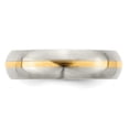 thumbnail image 4 of Edward Mirell  Titanium and 14K Yellow Gold Stripe Brushed 6mm Band, 4 of 5