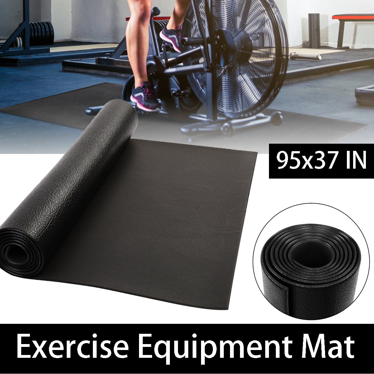 59X29.5'' Exercise Mat Non-slip Pilates For Gym Yoga Treadmill Bike Protect U 