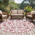 thumbnail image 5 of 6ft Round Rug, Red Boho Flower Non-Skid Rubber Backing Large Area Rugs - Living Room Bedroom Home Office, Vintage Paisley Farmhouse Pattern Indoor Floor Mat Carpets Washable Rug, 5 of 9