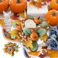 thumbnail image 4 of Thanksgiving Halloween Scented Candle Wreath, Decorative Floral Ring for Table Decor, Reusable Artificial Maple Leaf and Berry Garland, Ideal for Party and Home Decoration, 4 of 7