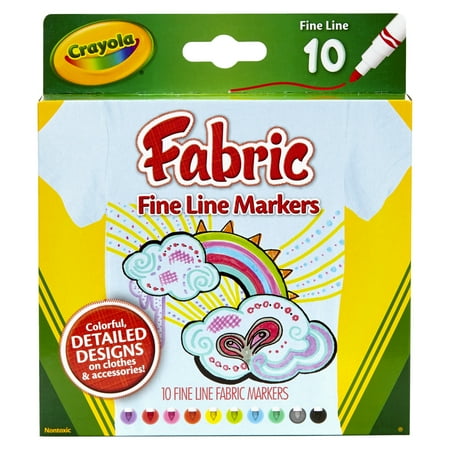 UPC: 0071662286262 | Crayola Fine Line Fabric Markers  10-count