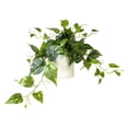 thumbnail image 2 of Artificial Pothos Plant with Plastic Pot, Realistic Hanging Faux Plant for Indoor Outdoor Shelf, Bathroom, Kitchen Decor, B, By Preplabs, 2 of 9