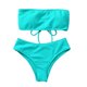 thumbnail image 2 of Soidarity Traje de baño dividido para mujer, traje de baño acolchado de poliéster para verano, traje de baño para vacaciones, traje de playa sencillo a Traje de baño cian L Soidarity OD021066-18, 2 of 6