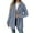 Blue, variant on Women's Mid Length Plush Jacket, Zip Front Hooded Coat with Embossed Pattern, Short Pile Fleece Outerwear, Soft Textured Casual Top, Long Sleeve Everyday Wear Navy XL