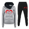 thumbnail image 1 of Ensemble de Mode Décontractée pour Femmes Pull à Capuche Imprimé Uni Pantalon, 1 of 1