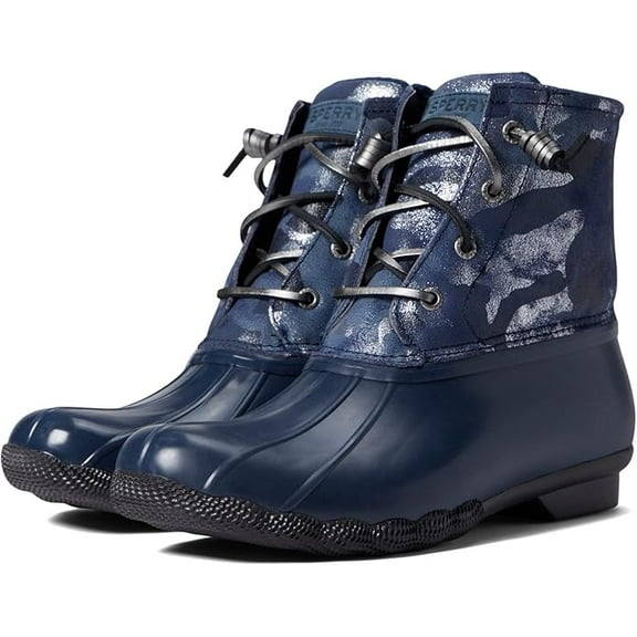 Sperry Women's Saltwater Snow Boot, Blue Camo, 8.5
