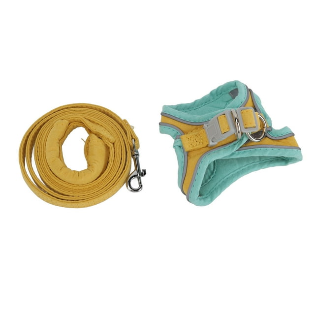 Cat Leashes Set, Reflective Escape Proof Color Blocked Cat Harness And Leash Safe For Training For Pets For Walking Blue Orange,Blue Pink,Yellow Green